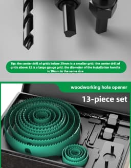 BAOLIAN Hole Saw Set, Metal Core, 19-64/64-127/19-127mm Saw Cup Wood Crown, Drill Bit for Wood, Woodworking Tools
