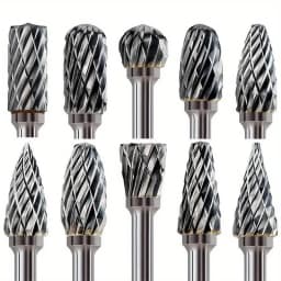 10pcs Tungsten Alloy Router Bit Set | Single Flute Rotary Bits for Grinding Polishing Carving, Metal Wood Stone Tool Durable
