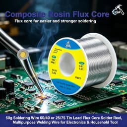 Tin Lead Flux Core Solder 60/40 25/75 50g Reel - Soldering for Circuit Board & Craft 0.8mm 1mm Optional