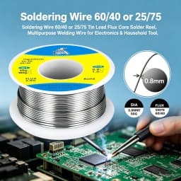 Tin Lead Flux Core Solder 60/40 25/75 50g Reel - Soldering for Circuit Board & Craft 0.8mm 1mm Optional