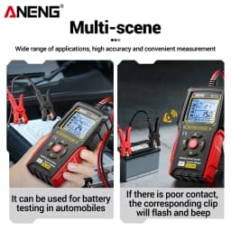 12V 24V Digital Car Battery Tester Alternator Automotive Analyzer Display Screen ANENG BT175 With Insulated Alligator Clip Tools