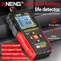 12V 24V Digital Car Battery Tester Alternator Automotive Analyzer Display Screen ANENG BT175 With Insulated Alligator Clip Tools
