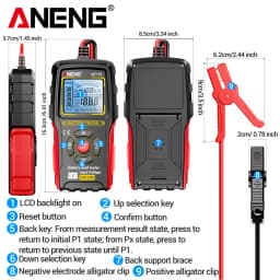 12V 24V Digital Car Battery Tester Alternator Automotive Analyzer Display Screen ANENG BT175 With Insulated Alligator Clip Tools