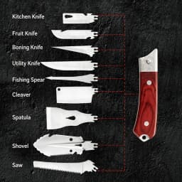 Stainless Steel Multi Tool Set Portable Camping Kit Outdoor Survival Universal Handle Knife Car Home Shovel Saw Bottle Opener