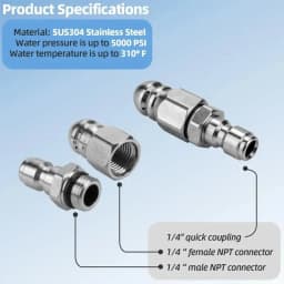 1/4" Female NPT Connect Pressure Washer Sewer Jetter Nozzle for Pressure Drain Jetter Hose Compatible with Most Models