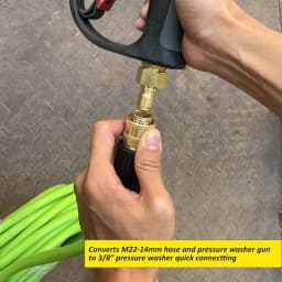 Pressure Washer Quick Connect Kit M22 14mm to 3/8 Hose Fitting, Brass 5000PSI Adapter Set for Power Washer Gun Hose Pump