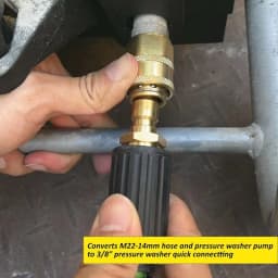 Pressure Washer Quick Connect Kit M22 14mm to 3/8 Hose Fitting, Brass 5000PSI Adapter Set for Power Washer Gun Hose Pump