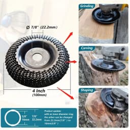 1pc 4 Inch Wood Grinder Wheel Disc, Wood Shaping Wheel, Grinding Wheel Carving Abrasive Disc For Woodworking Sanding Carving Sha