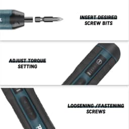 Makita Cordless Electric Screwdriver 3.6V 5N.m Torque 1/4' Chuck 1300mAh Li-ion Battery HT422 for Home Improvement