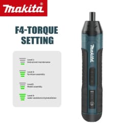 Makita Cordless Electric Screwdriver 3.6V 5N.m Torque 1/4' Chuck 1300mAh Li-ion Battery HT422 for Home Improvement