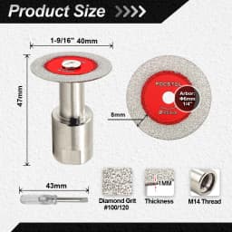 FOCSTOL Diamond Cutting Disc Glass Jade Crystal Tile Marble Saw Blade Brazed Glass Engraving Round Shank Mini Saw Blade