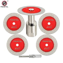 FOCSTOL Diamond Cutting Disc Glass Jade Crystal Tile Marble Saw Blade Brazed Glass Engraving Round Shank Mini Saw Blade