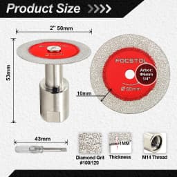 FOCSTOL Diamond Cutting Disc Glass Jade Crystal Tile Marble Saw Blade Brazed Glass Engraving Round Shank Mini Saw Blade