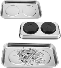 Round Square Magnetic Bowl, Stainless Steel Parts Tray, Durable, Holds Screws Nuts Bolts, Easy Access, Prevents Loss, Workshop