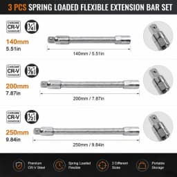 Electric Wrench Sleeve Universal Extension Rod Bendable Flexible Extension Bar Shaft Set 1/4 3/8 1/2 Socket Wrenches Drive Head