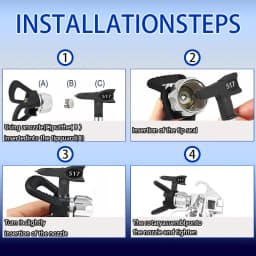 Reversible Airless Paint Spray Tip 517 with OneSeal, Precise Spray Nozzle for Airless Paint Sprayers