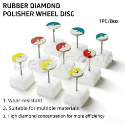 1 Diamond Rubber Polishing Wheel Disc, Dual-Color Polishing Disc, Suitable for Porcelain Metal Grinding Head Polishing Head
