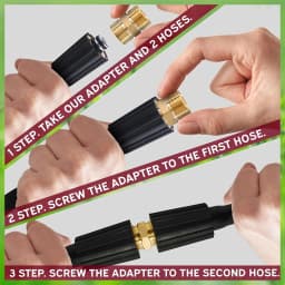 Brass M22 Hose Connector 15mm Female to 14mm Male, High Pressure Washer Extension Coupler Adapter for Power Washer Hose