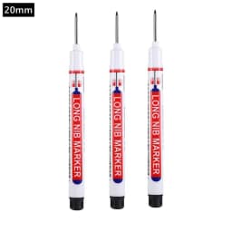 3Pcs/set White Long Head Markers Deep Hole Marker Pen Carpenter Pencil Bathroom Woodworking Decor Marking Pen Tool 20mm
