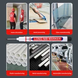 3Pcs/set White Long Head Markers Deep Hole Marker Pen Carpenter Pencil Bathroom Woodworking Decor Marking Pen Tool 20mm