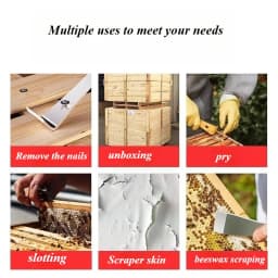 Stainless Steel Pry Bar and Scraper Tool Heavy Duty Multi-Purpose for Demolition Woodworking Painting Prep DIY Hand Tool