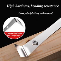 Stainless Steel Pry Bar and Scraper Tool Heavy Duty Multi-Purpose for Demolition Woodworking Painting Prep DIY Hand Tool