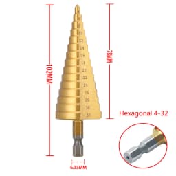 High-Speed Steel Titanium-Coated Drill Bit, a Conical Drilling Tool Used for Metal and Wood Processing
