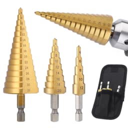 High-Speed Steel Titanium-Coated Drill Bit, a Conical Drilling Tool Used for Metal and Wood Processing