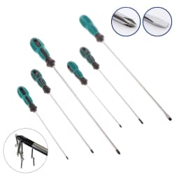 New 1PC Green Rubber Handle Magnetic Screwdriver Long Slotted Screwdriver Installation And Disassembly Repair Hand Tool for Home