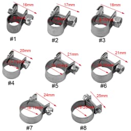 10PCS Stainless Steel Hose Clamps for Oil Pipes 6mm-20mm Available Sizes Hose Clamps Pipe Clamps Hose Retention Hardware