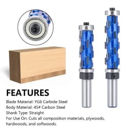 Carbide Milling Cutter 12mm 1/2" Shank Flush Carbide End Mill Solid Spiral Double Bearing CNC Router Machine Bit For Wood