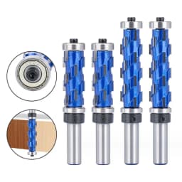 Carbide Milling Cutter 12mm 1/2" Shank Flush Carbide End Mill Solid Spiral Double Bearing CNC Router Machine Bit For Wood