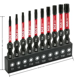 10-Piece Set of T7-T40 Torx Screwdriver Bits, S2 Steel, Magnetic, Non-Slip, 50mm Extended, Impact-Resistant, Specialized for Auto Repair and Home Appliance Maintenance