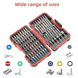 83Pcs Impact Driver Drill Bit Set with Magnetic Nut Driver, S2 Steel Cross Slot, Slotted, Square, Star, Hex, TORX Bits