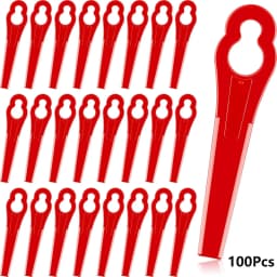 Rafford 100 Pcs Plastic Trimmer Blades Replacement Mowing Grass Trimmer Nylon Blades Compatible with 2-2 3-2 FSA 45 57 FSE 52