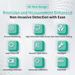 Pinless Moisture Meter | Non-Invasive Water Leak Detector for Wood Drywall Flooring Walls | Ball Sensor Home RV Moisture Tester