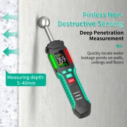 Pinless Moisture Meter | Non-Invasive Water Leak Detector for Wood Drywall Flooring Walls | Ball Sensor Home RV Moisture Tester