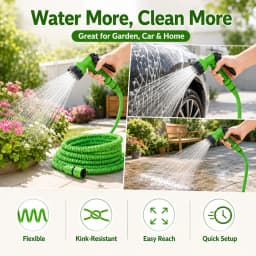 Durable Retractable Magic Water Hose with SprayNozzle HighPressureGarden Hose for Car Washing Watering Plants Household Cleaning