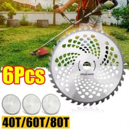 6-1Pcs 40/60/80T Lawn Mower Blade Carbide Blades Grass Trimmer Head Saw Blade Cutting Disc for Garden Weed Mower Parts