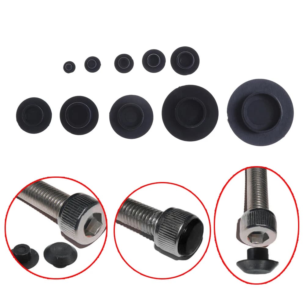10Pcs Hex Socket Allen Bolt Screw Nut Hexagon Head Cover Cap Protector M4,M5, M6, M8, M10,M12