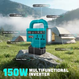 150W Portable Power Inverter for Makita 18V Battery DC 18V to AC 110V 220V Converter Power Station Outdoor Camping Emergency Use