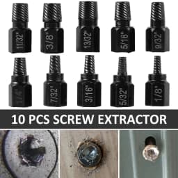 10Pcs Alloy Steel Screw Extractor Kit, Multi-Spline Damaged Screw Bolt Stud Remover Easy Out Drill Bits