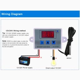 Digital Thermostat XH-W3002 Temperature Controller with High-Brightness Display for Industrial Equipment 12V/24V/220V