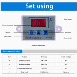 Digital Thermostat XH-W3002 Temperature Controller with High-Brightness Display for Industrial Equipment 12V/24V/220V