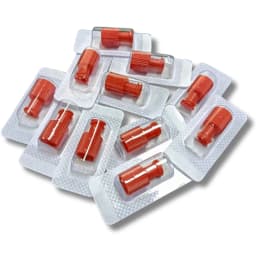 Time Saving 100pcs Luer Stopper Red Closing ConesSterile Cap Dual Function Luer Lock Caps for Male/Female Connectors Syringes Ti
