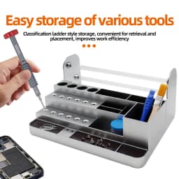Multifunctional Plastic Repair Tool Storage Box, Screwdriver Organizer, Sorting Parts Container, Desktop Maintenance Tool Holder