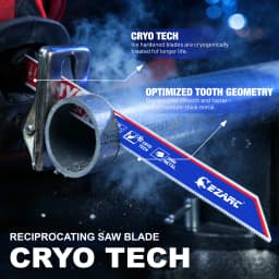 EZARC 5Pcs Reciprocating Saw Blades, Bi-Metal Cryo Tech Sabre Saw Blades for Metal Cutting, 18TPI 6''(150mm)/9''(225mm) Cut Tool
