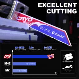 EZARC 5Pcs Reciprocating Saw Blades, Bi-Metal Cryo Tech Sabre Saw Blades for Metal Cutting, 18TPI 6''(150mm)/9''(225mm) Cut Tool