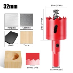 15-200mm M42 Bi-Metal Hole Saw Cutter Set Drill Bit For Wood Metal Aluminum Gypsum Board Pipe Hole Drilling Working Tool