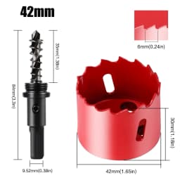 15-200mm M42 Bi-Metal Hole Saw Cutter Set Drill Bit For Wood Metal Aluminum Gypsum Board Pipe Hole Drilling Working Tool